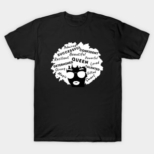 Afro Woman - Black Queen - Affirmations T-Shirt